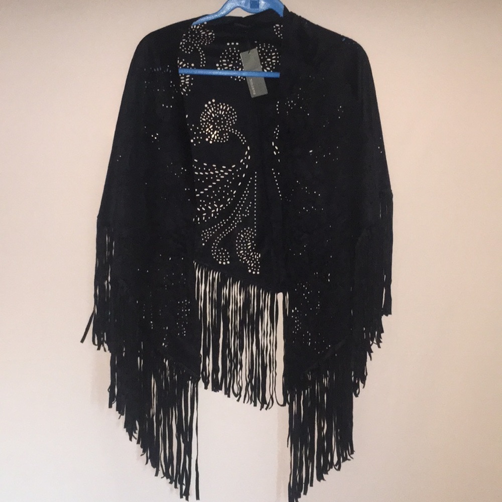 Parfois NWT Black Shawl with fringe